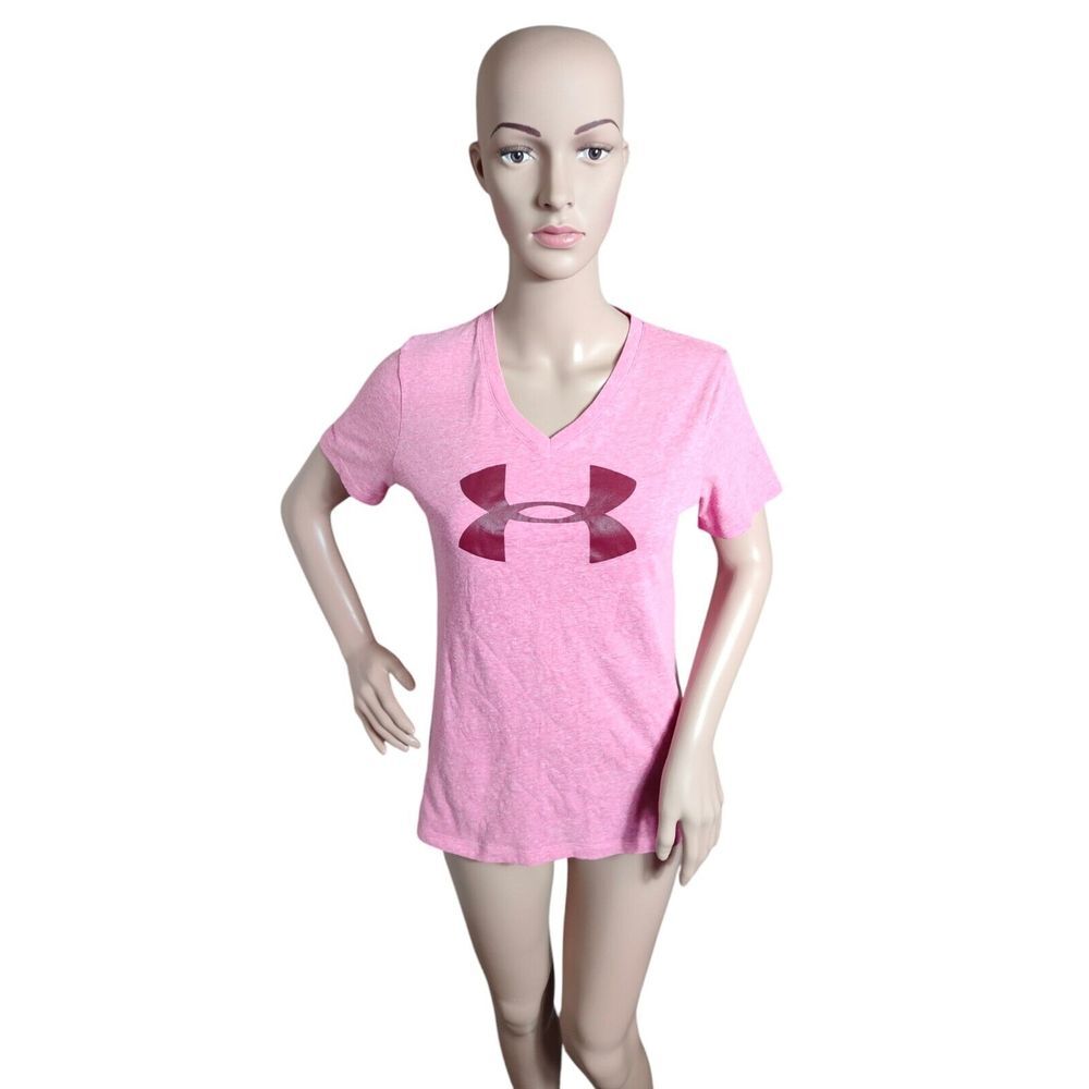 Under Armour Shirt Woman's Small Pink Semi Fitted‎ Heatgear Athletic Athleisure